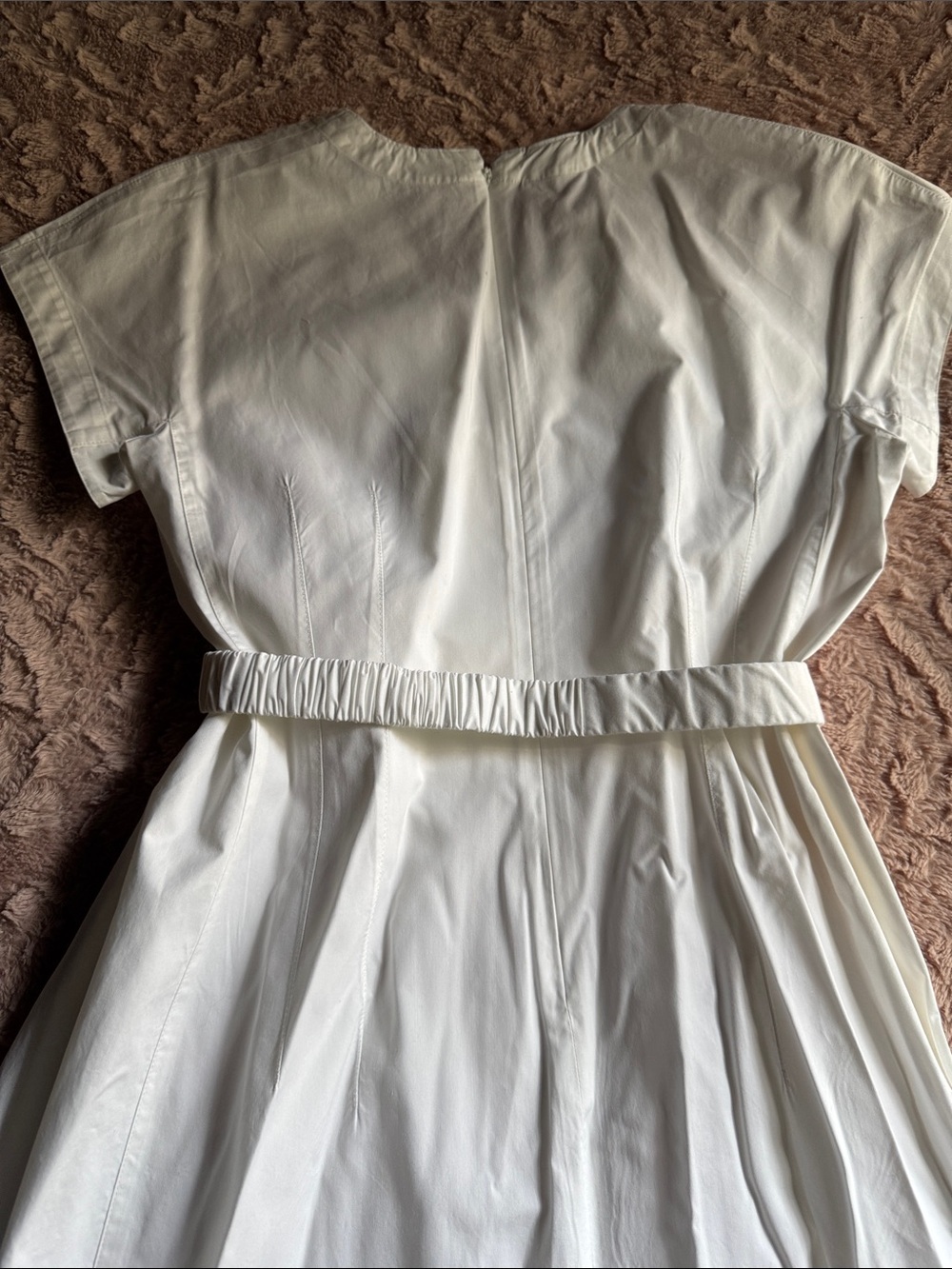 Tory Burch White V-Neck Midi Dress with Back Zip - Picture 13 of 16